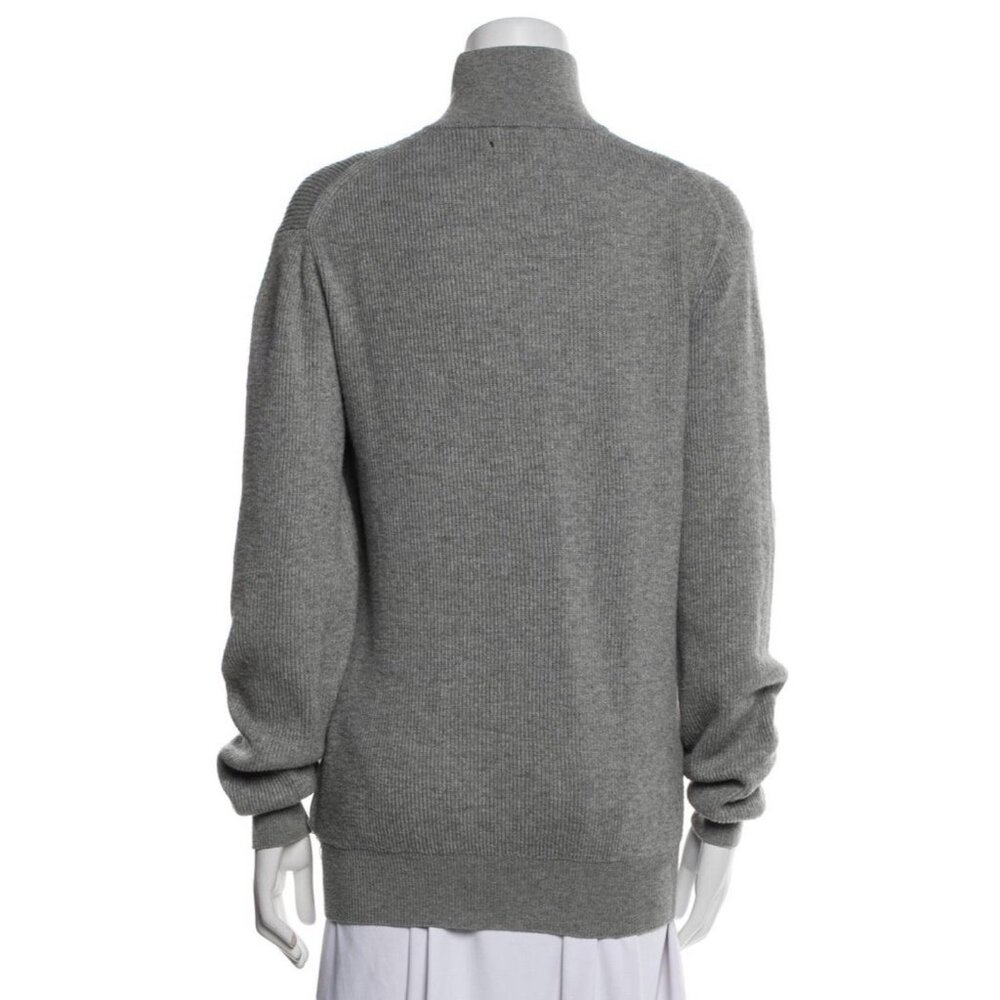 Moncrief Authentic Solid Gray Turtleneck Half Zip… - image 3